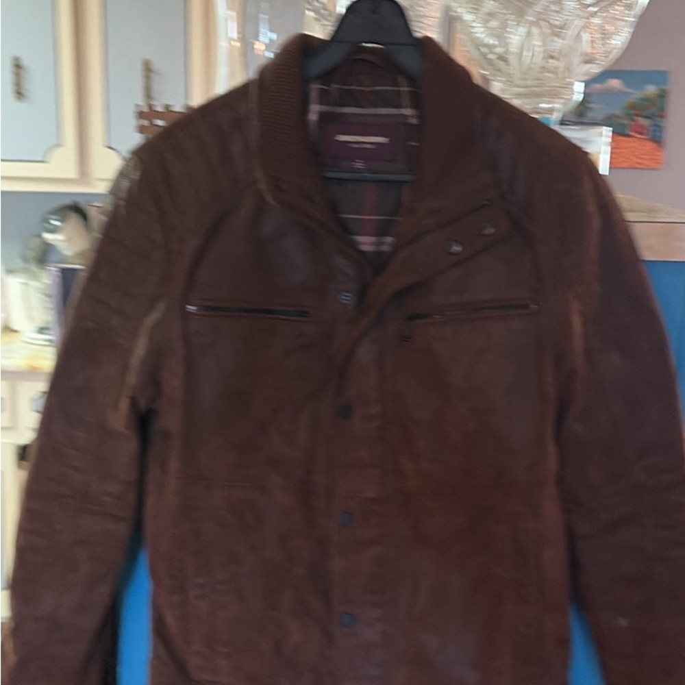 Johnston & Murphy Dark Brown Leather Coat